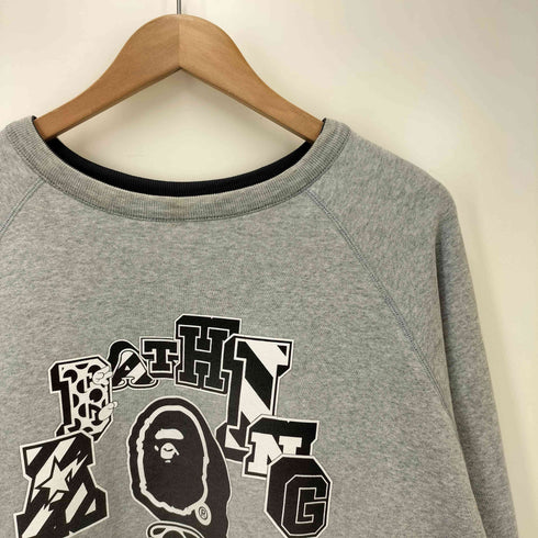 アベイシングエイプ A BATHING APE 00s 05aw bapesta ベイプスタ 両面プリント ダブルフェイス リバーシブルスウェット メンズ JPN:L